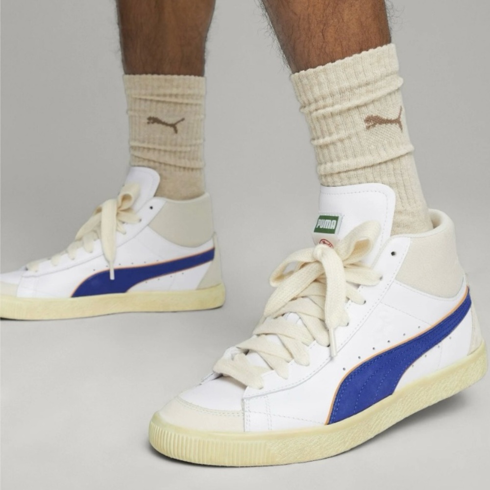 Puma x Rhuigi Clyde Mid Bball - White / Royal Sapphire